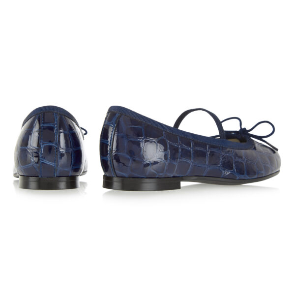 French Sole Henrietta Children’s Navy Patent Crocodile (HEC04)