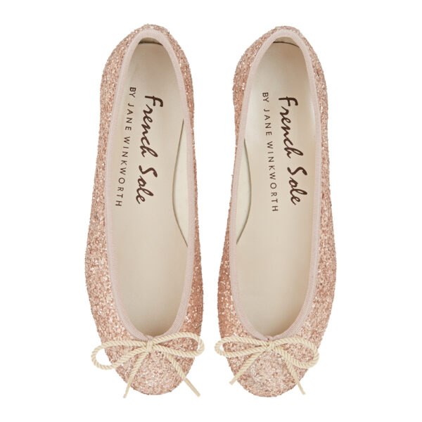 french sole Henrietta Children’s Nude Glitter (HE723)