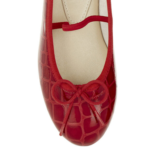 French Sole Henrietta Children’s Red Patent Crocodile (HEC03)