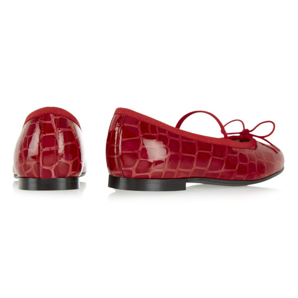 French Sole Henrietta Children’s Red Patent Crocodile (HEC03)