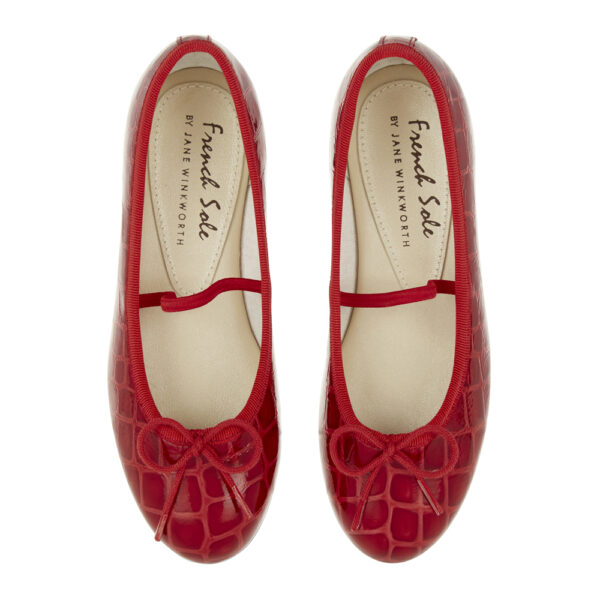 french sole Henrietta Children’s Red Patent Crocodile (HEC03)