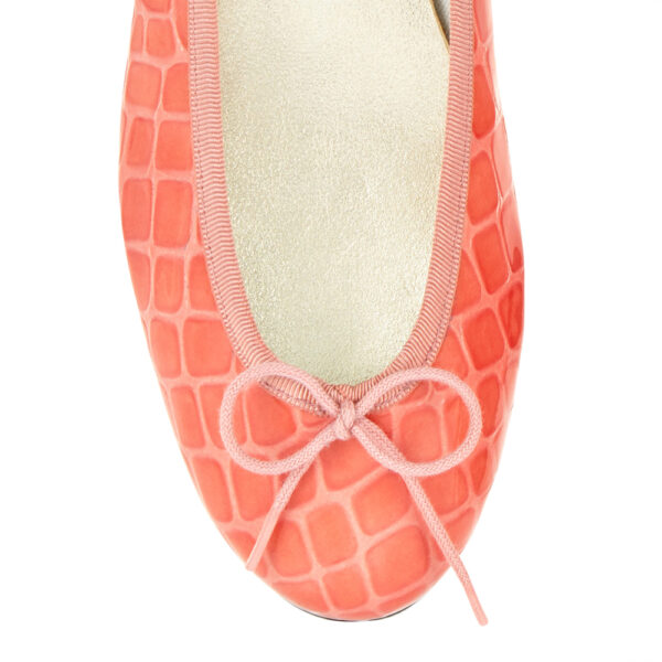 French Sole Henrietta Coral Patent Crocodile (HE1047)