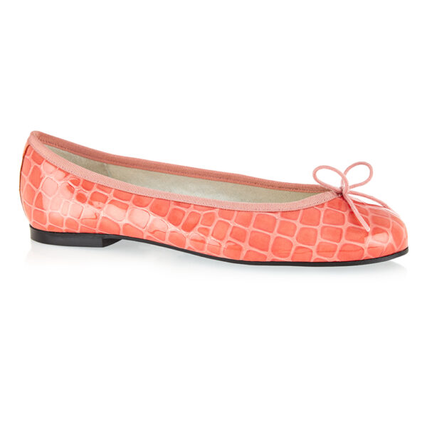French Sole Henrietta Coral Patent Crocodile (HE1047)