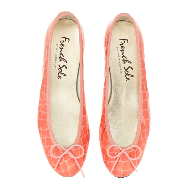 french sole Henrietta Coral Patent Crocodile (HE1047)