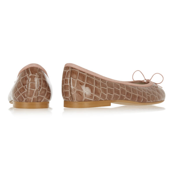 French Sole Henrietta Dusky Pink Patent Crocodile (HE1131)