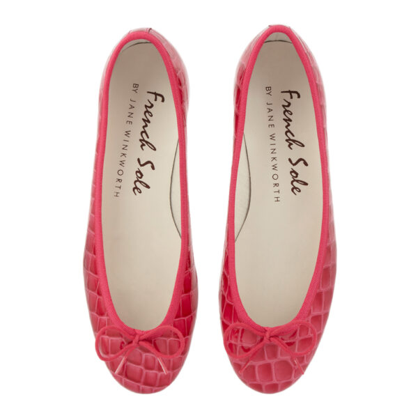 french sole Henrietta Fuchsia Patent Crocodile (HE669)