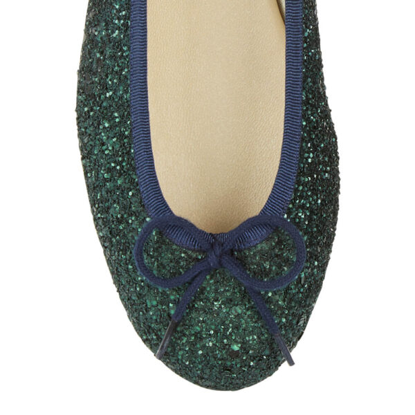 French Sole Henrietta Green Navy Large Glitter (HE1121)