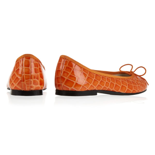 French Sole Henrietta Orange Patent Crocodile (HE884)