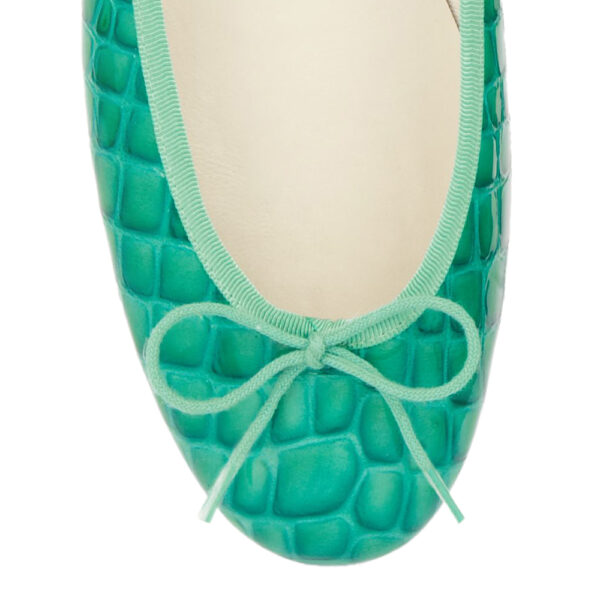French Sole Henrietta Turquoise Patent Crocodile (HE571)
