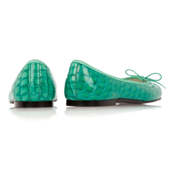 French Sole Henrietta Turquoise Patent Crocodile (HE571)