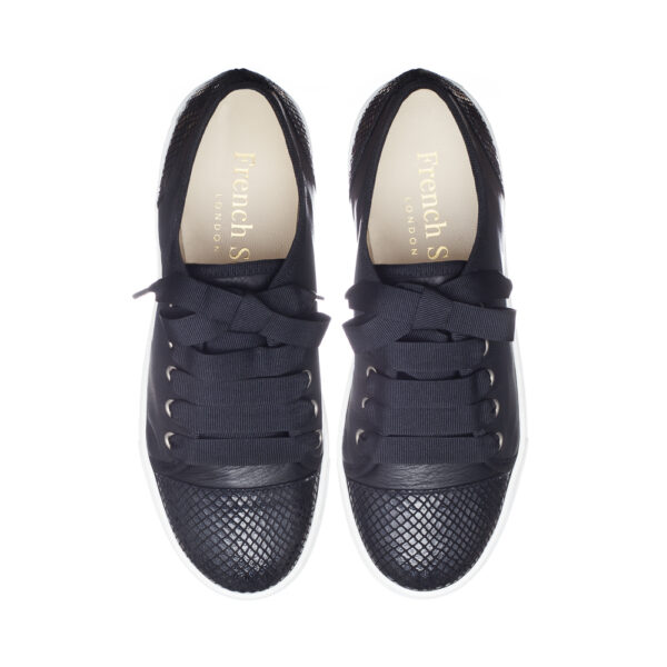 french sole Moocher Black Leather With Black Snake (MCH71)