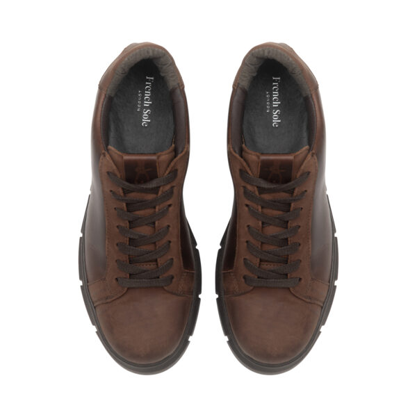 french sole Moocher in Brown Leather/Platform Sole (MCH115)