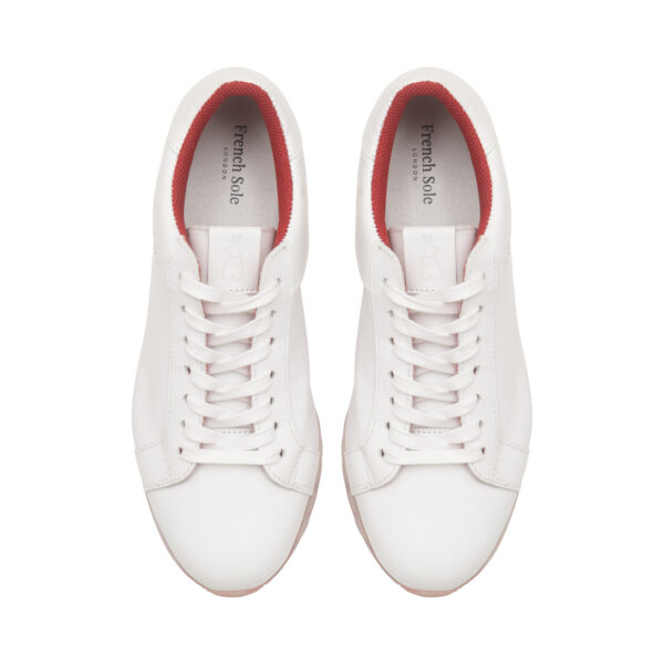 french sole Moocher in White Leather/Sporty Sole (MCH114)