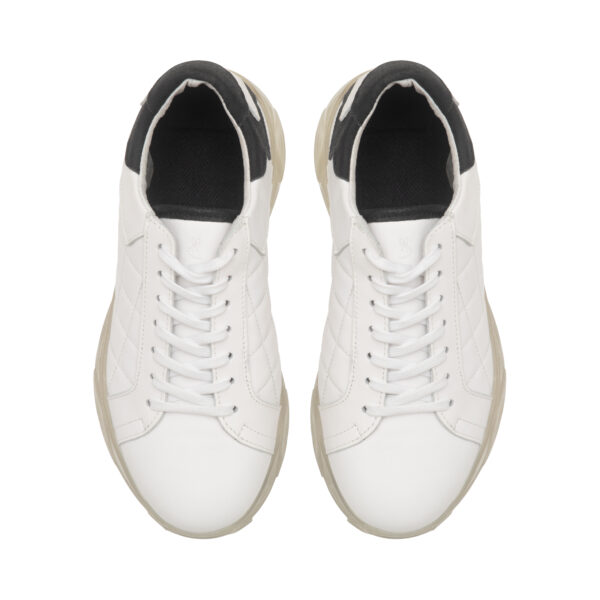 french sole Moocher in White Quilted Leather/Sporty Sole (MCH117)