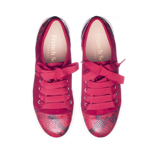 french sole Moocher Red Suede Leather With Red Snake (MCH308)