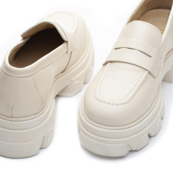 French Sole Nova Chunky Loafer In Cream White (NOV01)
