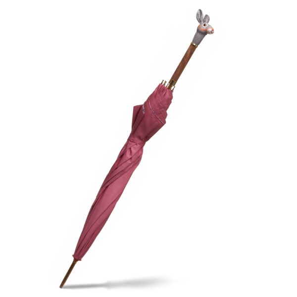 French Sole Pink Double Canopy/Bunny Head Handle Umbrella (P01)