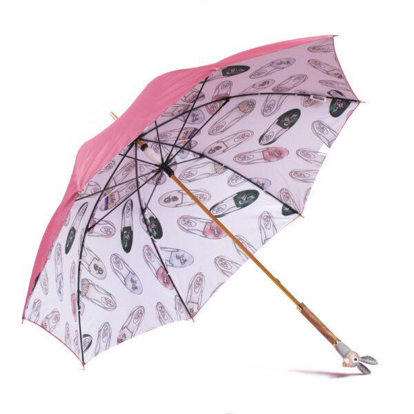 french sole Pink Double Canopy/Bunny Head Handle Umbrella (P01)