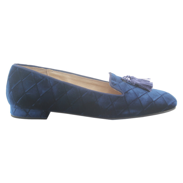 french sole fs ny Eloise - Blue Quilt Velvet