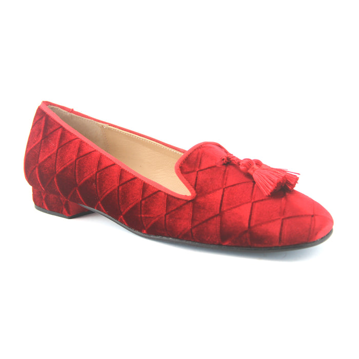 French Sole Fs Ny Eloise - Red Quilt Velvet