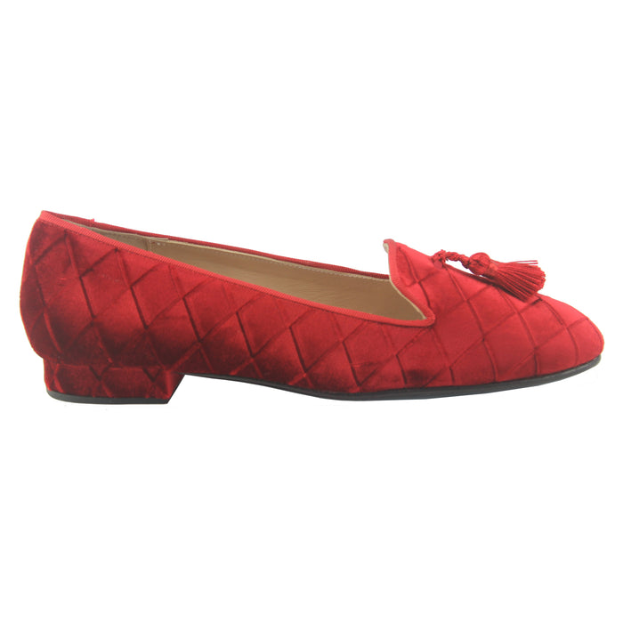 french sole fs ny Eloise - Red Quilt Velvet