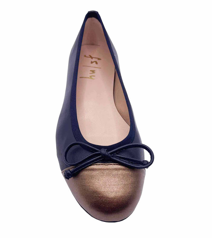 French Sole Fs Ny Index - Navy Bronze Leather