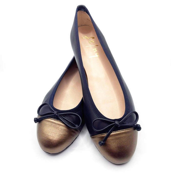 French Sole Fs Ny Index - Navy Bronze Leather