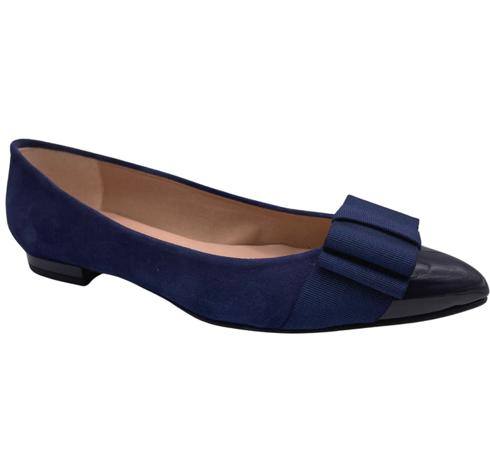 French Sole Fs Ny Onstage - Navy Suede Patent