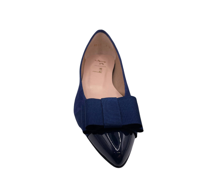 French Sole Fs Ny Onstage - Navy Suede Patent