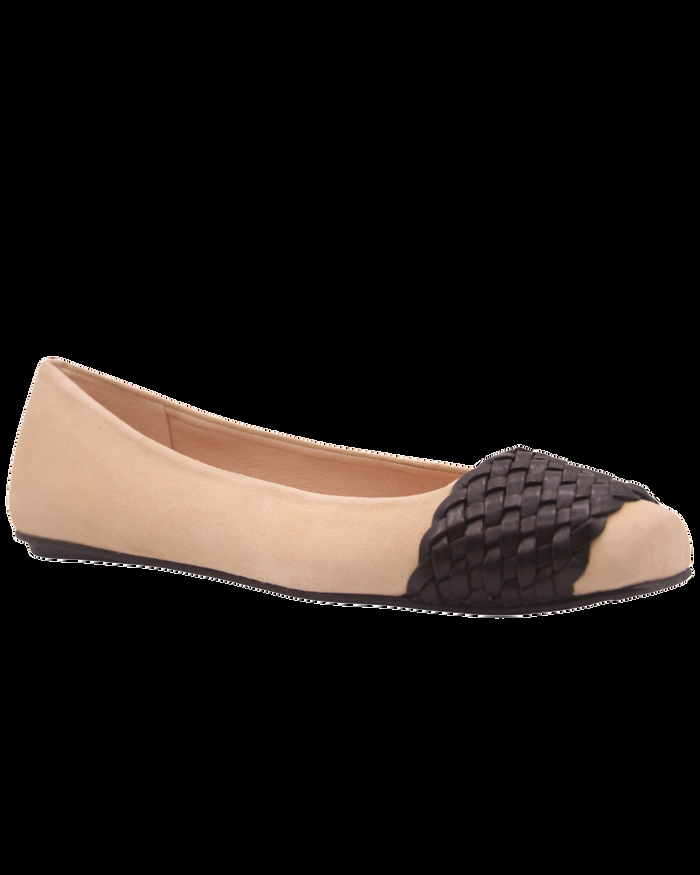 French Sole Fs Ny Via - Beige Black Suede Braid