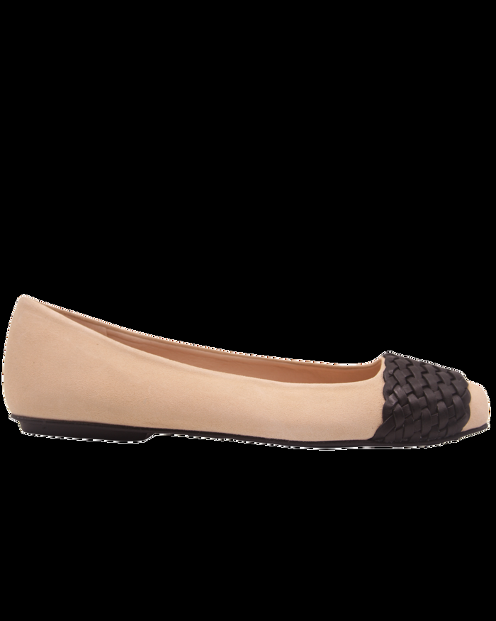 french sole fs ny Via - Beige Black Suede Braid