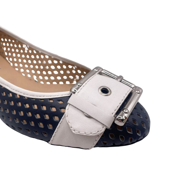 French Sole Fs Ny Waffle - Navy White Leather