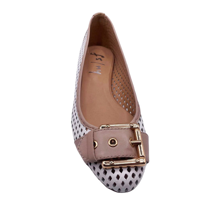 French Sole Fs Ny Waffle - White Camel Leather