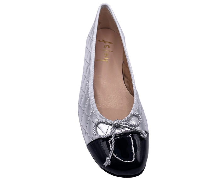 French Sole Fs Ny Passport Leather Sole - Silver Metallic And Black