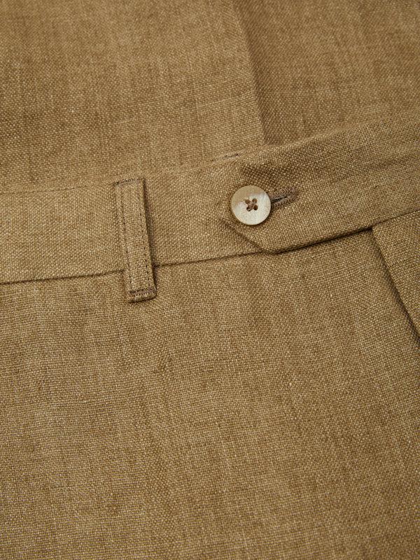 frescobol carioca AFFONSO LINEN TROUSERS Light Brown