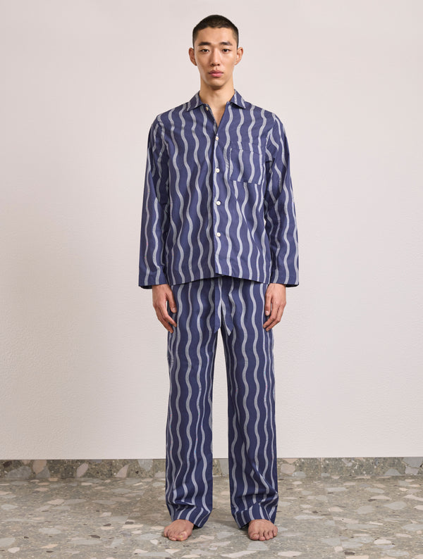 Frescobol Carioca AMARO COTTON PYJAMA SHIRT Midnight-Blue
