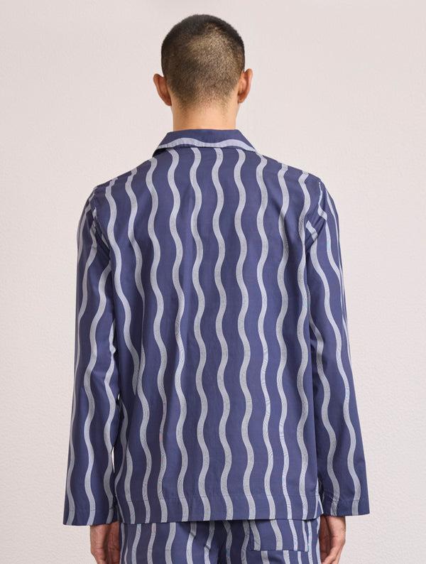 Frescobol Carioca AMARO COTTON PYJAMA SHIRT Midnight-Blue
