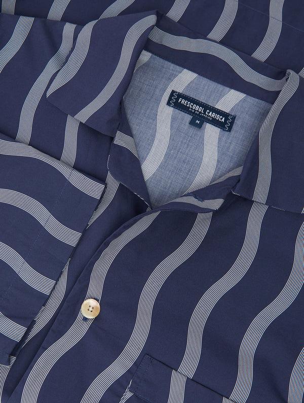 frescobol carioca AMARO COTTON PYJAMA SHIRT Midnight-Blue