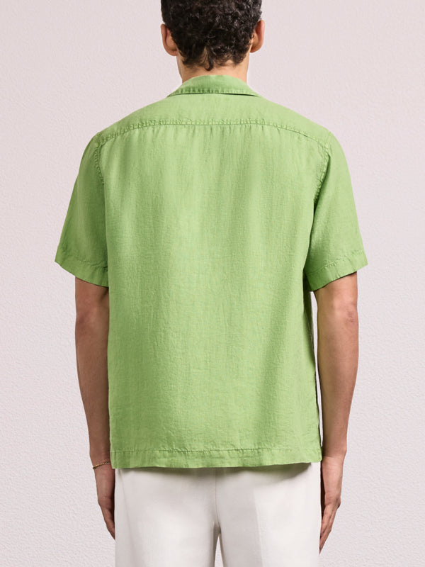 Frescobol Carioca ANGELO LINEN SHIRT Parakeet Green