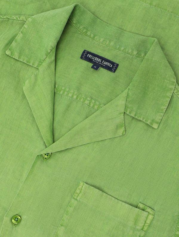 frescobol carioca ANGELO LINEN SHIRT Parakeet Green