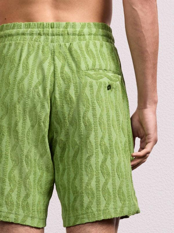 Frescobol Carioca AUGUSTO COTTON-BLEND SHORTS Parakeet Green