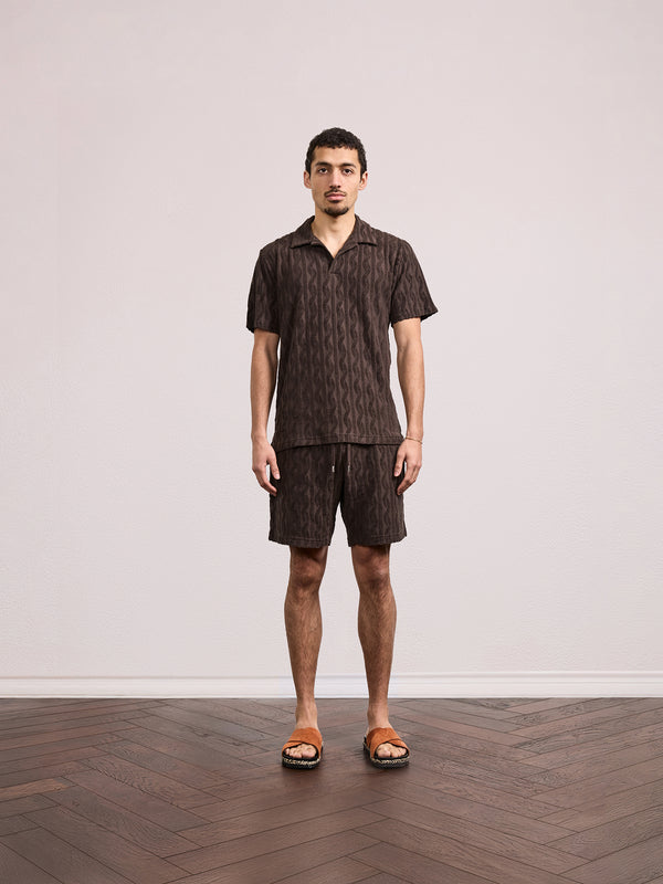 Frescobol Carioca AUGUSTO TERRY COTTON SHORTS Brown MT