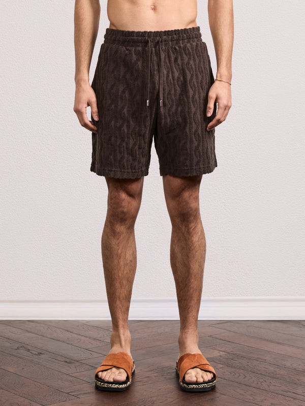 Frescobol Carioca AUGUSTO TERRY COTTON SHORTS Brown MT