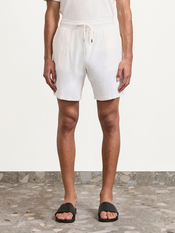 Frescobol Carioca AUGUSTO TERRY COTTON SHORTS Ivory