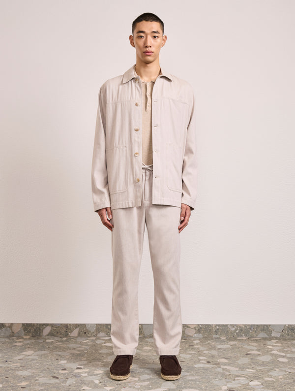 Frescobol Carioca BELFORD COTTON-CASHMERE JACKET Stone Beige