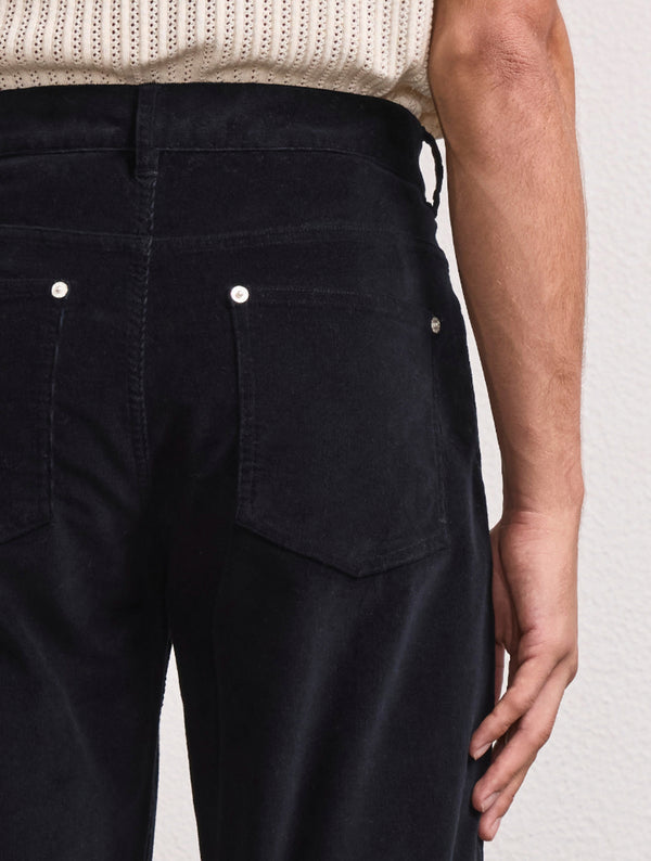 Frescobol Carioca COLUMBO CORDUROY TROUSER Dark Navy-Blue