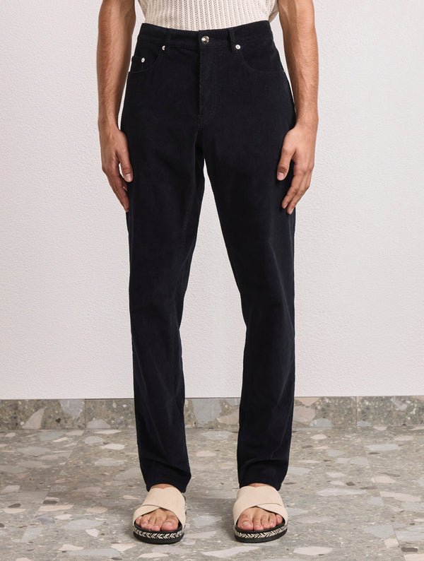 Frescobol Carioca COLUMBO CORDUROY TROUSER Dark Navy-Blue