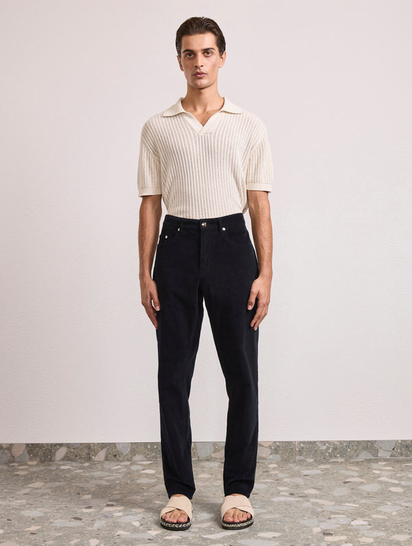 frescobol carioca COLUMBO CORDUROY TROUSER Dark Navy-Blue