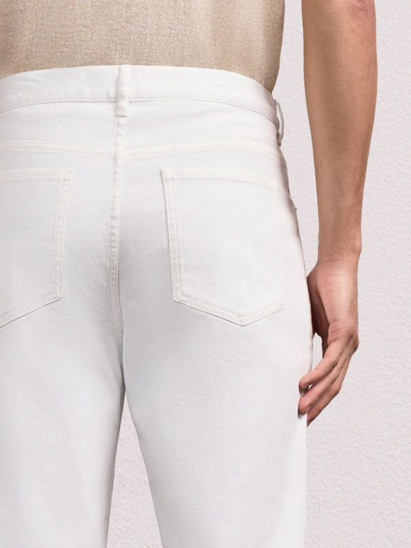 Frescobol Carioca COLUMBO COTTON TWILL TROUSERS Ivory