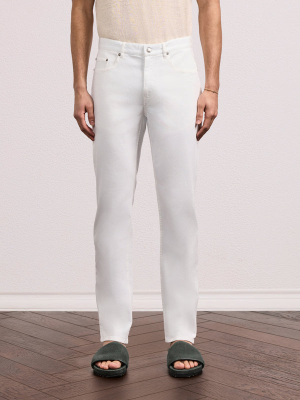 Frescobol Carioca COLUMBO COTTON TWILL TROUSERS Ivory